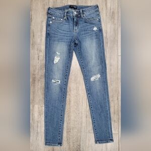 Womens Just USA Light Blue Distressed Skinny Jeans